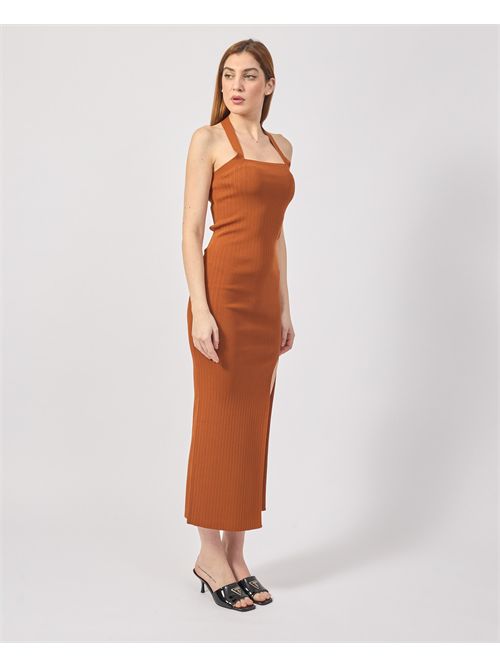 Silvian Heach long knitted dress with crossover neckline SILVIAN HEACH | GPP25028VEBROWN COFFEE